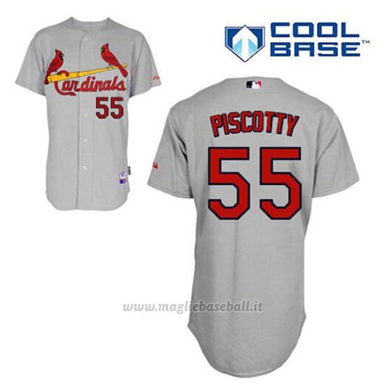 Maglia Baseball Uomo St. Louis Cardinals Stephen Piscotty Grigio Cool Base